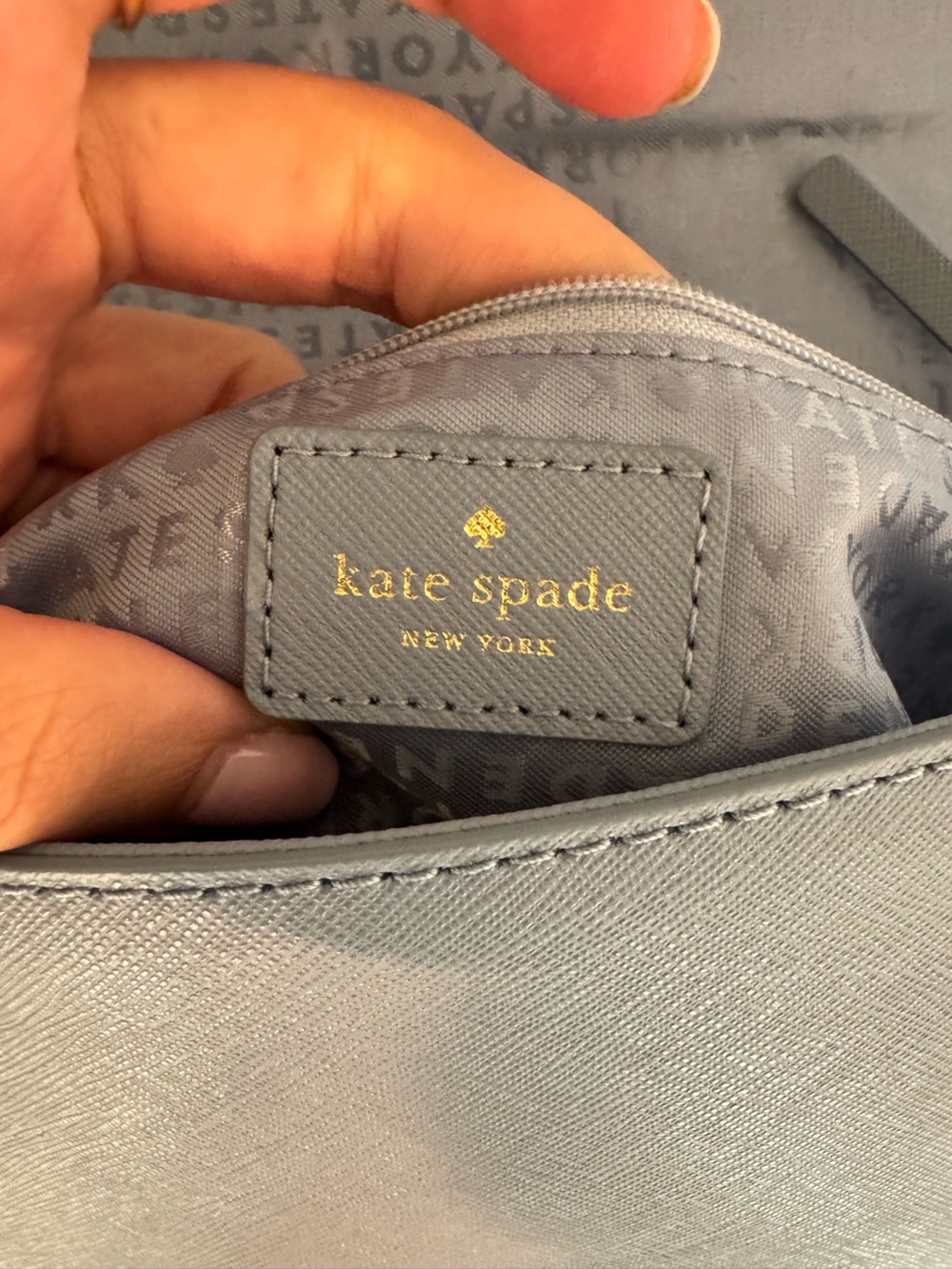 NWT kate spade Blue Leather Crossbody/Shoulder Bag with detachable leather strap - Picture 9 of 16